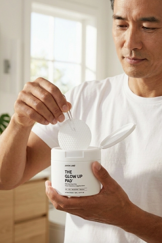 Jaxon Lane Glow Up Pads, easy one-step toner pads for busy guys who want fresh, clear skin at home, after the gym or on the go, a great grooming gift