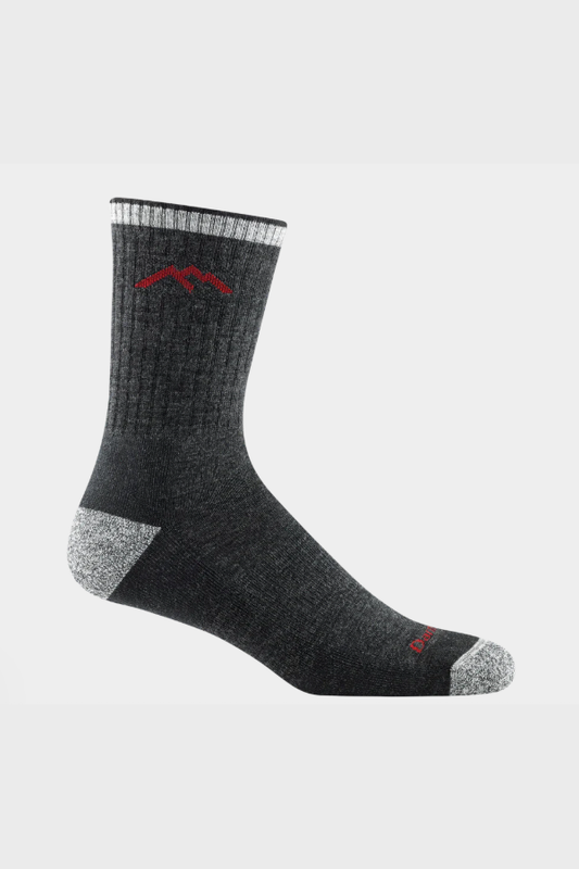 Darn Tough Hiker Boot full cushion midweight hiking socks in Black, plush merino wool socks guaranteed for life for long hikes, work boots and cold-weather adventures
