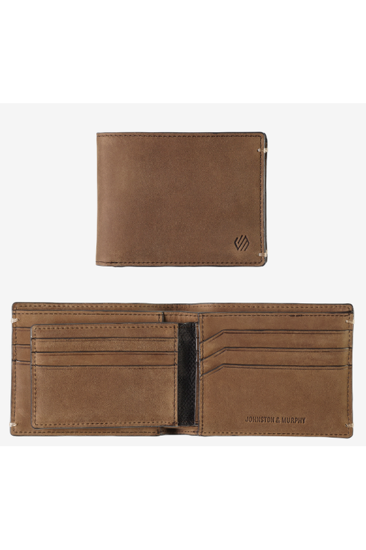 Johnston & Murphy Jackson 2-in-1 weekender case in Tanned Oil leather, a handsome travel bag for weekend getaways, business trips and road trips, a great gift for him