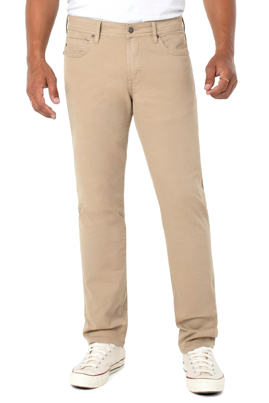 Liverpool Kingston Modern Straight Jeans - Khaki, comfortable, versatile denim that dresses up for dinner or down for weekends and everyday wear