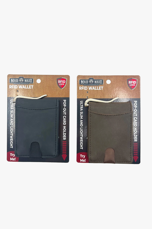 Mad Maxx Leather RFID Wallet in Brown, a slim, practical wallet for everyday carry, travel and nights out, a great gift for him