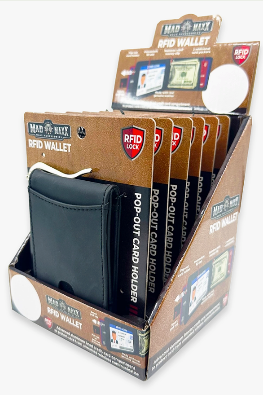 Mad Maxx Leather RFID Wallet, a slim, practical wallet for everyday carry, travel and nights out, a great gift for him