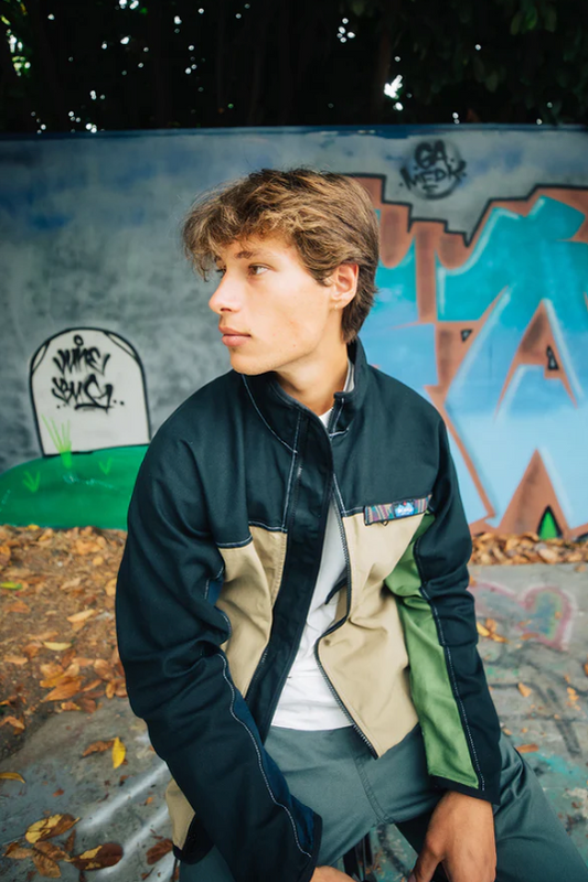 KAVU long sleeve full zip Throwshirt in NW Ugly, a cozy, fun fleece-lined layer for campfires, road trips, cabin weekends and cool Pacific Northwest days