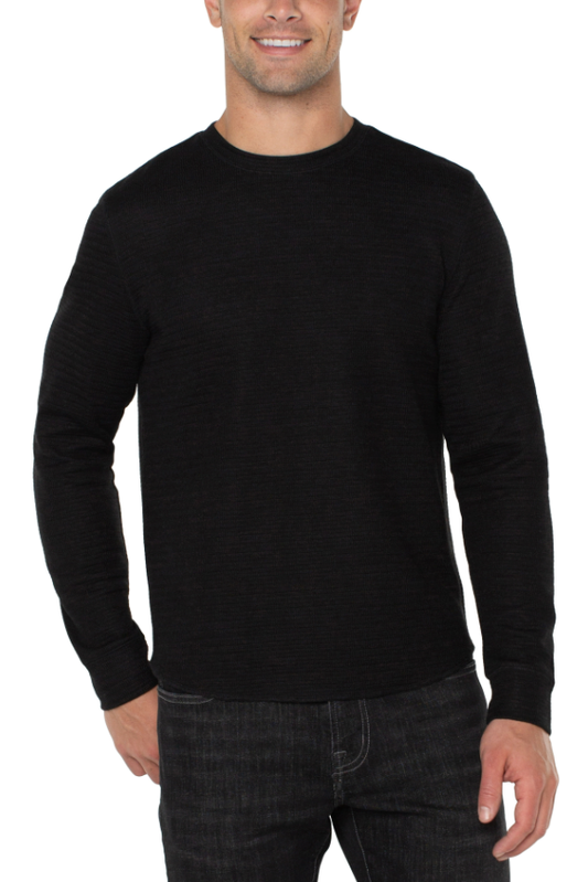 Liverpool L/S Crewneck - Black, a comfortable long sleeve for layering, cool mornings, travel and everyday wear