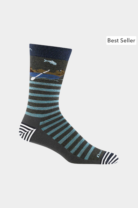 Darn Tough men's Animal Haus crew lightweight lifestyle socks in Forest, fun merino wool socks guaranteed for life for everyday wear, travel, work and weekends, a great stocking stuffer