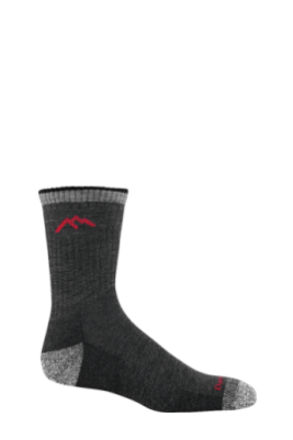 Darn Tough Midweight Micro Crew Hiker-Black, cushioned socks that keep feet comfortable on hikes, workdays and travel