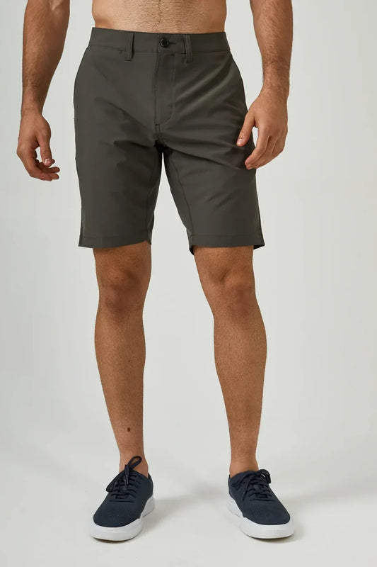 7 Diamonds Momentum Short-Olive, comfortable shorts for summer weekends, travel, golf and warm-weather errands