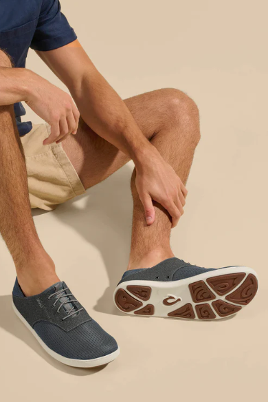 Olukai Nohea Moku - Charcoal/Clay, a comfortable, versatile shoe for the office, travel days, dinners out and weekends