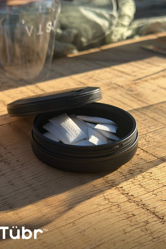 Tübr P20 Premium Pouch Can in Black, a handy carry pouch for road trips, fishing days and everyday essentials