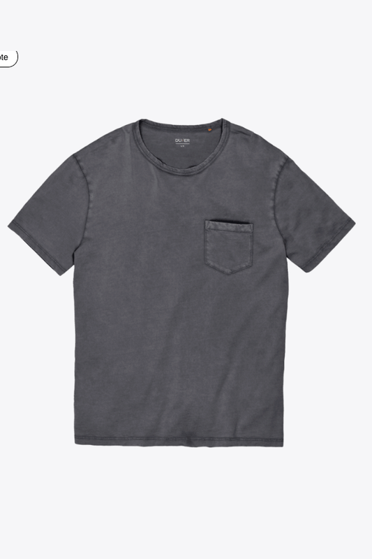 DUER PurePima Cotton Tee in Washed Grey, a soft, comfortable tee for everyday wear, layering, travel and weekend adventures