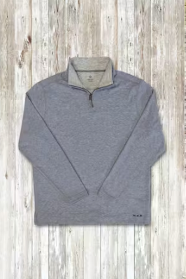 True Grit Quarter Zip Pullover - Blue, an easy layer for golf mornings, travel, the office and cool fall days