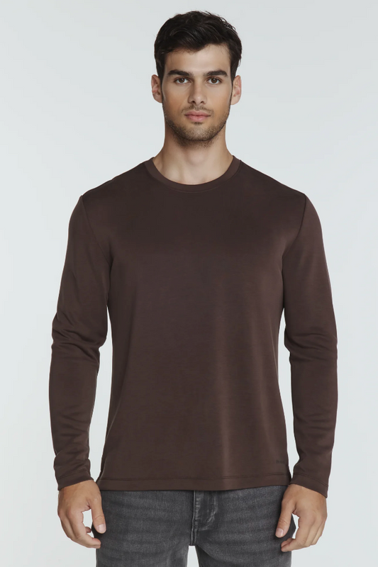 7 Diamonds Rev Long Sleeve Tee-Cacao, a soft, comfortable tee for everyday wear, layering, travel and weekend adventures