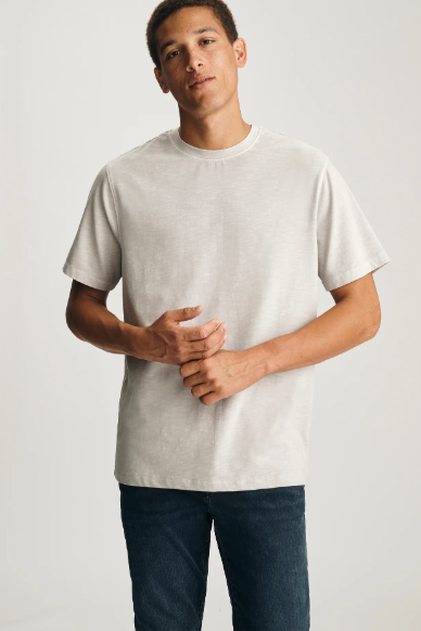 Mavi Soft Slub Crew Neck Tee - White, a soft, comfortable tee for everyday wear, layering, travel and weekend adventures