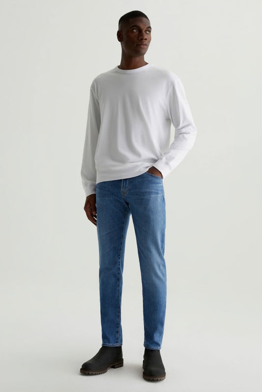 AG Tellis Jean Tailor, comfortable, versatile denim that dresses up for dinner or down for weekends and everyday wear