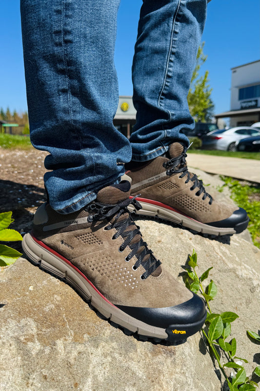 Danner Trail 2650 GTX Mid in Dusty Olive, a waterproof GORE-TEX mid hiking boot for muddy trails, backpacking trips, rainy days and Pacific Northwest adventures