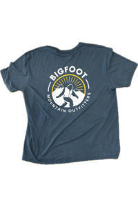 Bigfoot Mountain Outfitters OG t-shirt in Blue, a soft, lightweight everyday tee to rep your favorite Pacific Northwest brand on hikes, road trips, fishing days and weekends around town