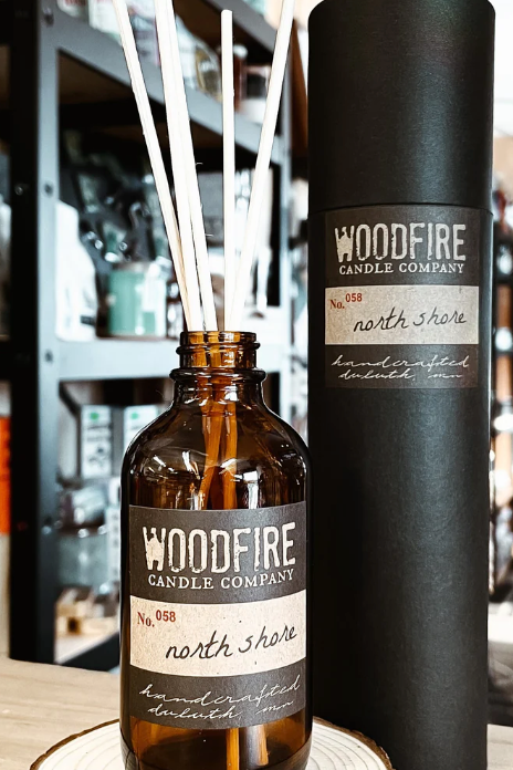 Woodfire Candle Co Woodfire Reed Diffuser, a long-lasting campfire scent that makes the home, office or cabin feel cozy, and an easy gift
