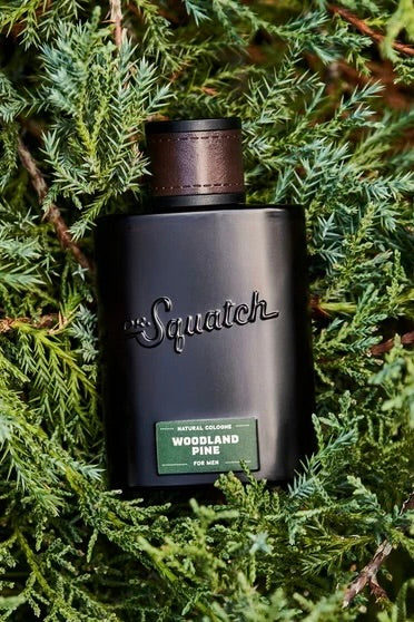 Dr. Squatch Woodland Pine cologne, an outdoorsy blend of cypress and pine for a fresh, natural scent at work, on dates or on weekend adventures, a great gift for him