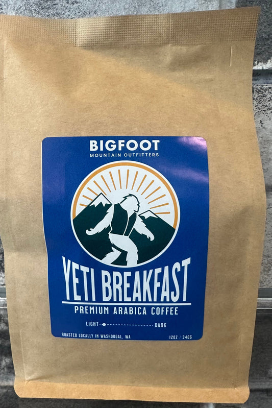 Bigfoot Mountain Outfitters Yeti Breakfast Premium Light Roast Coffee 12oz/340G, a tasty treat for camp mornings, road trips, cozy days at home and easy gifting