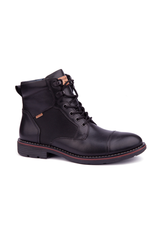Pikolinos York Boot - Black, a rugged, comfortable boot for fall weekends, travel, rainy days and dressing up jeans