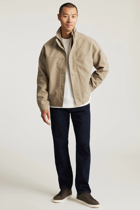 Mavi Zach Denim-Rinse Feather Blue, comfortable, versatile denim that dresses up for dinner or down for weekends and everyday wear