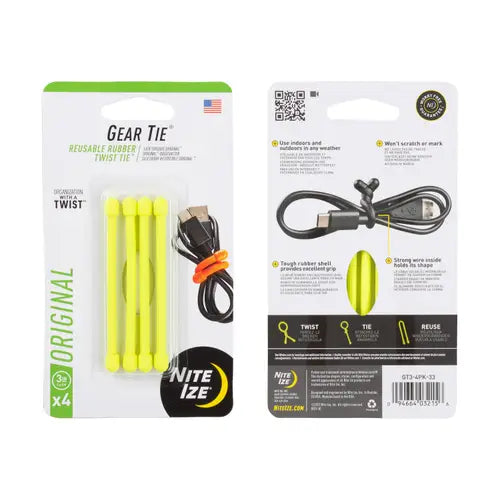 Gear Tie® Original Reusable Rubber Twist Tie™